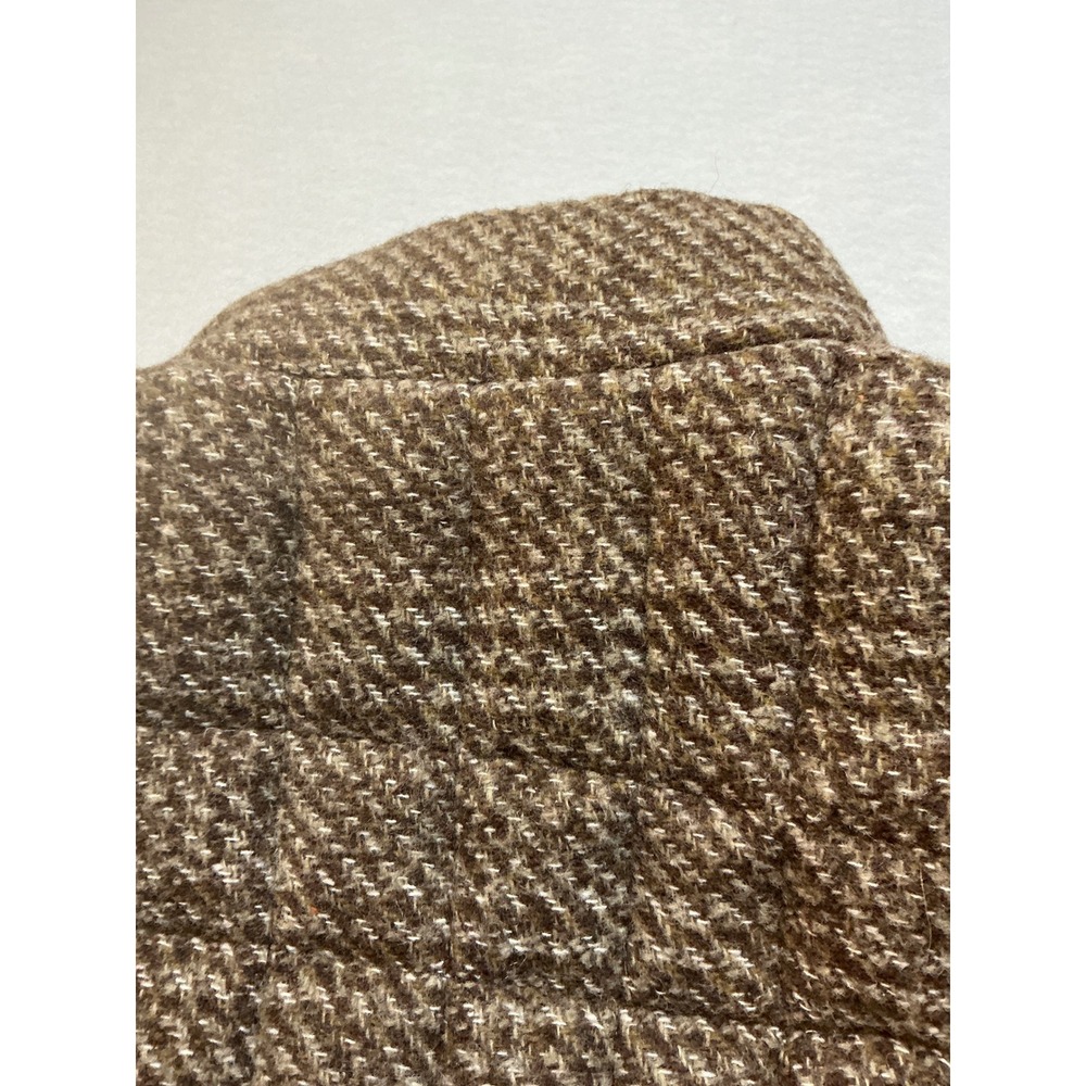Puffer Vest Mixed Media Tweed Ruff Hewn Wool Blend Brown White Casual - Picture 3 of 16